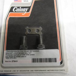 Harley 45 Flathead Transmission 2nd Gear Retaining Bracket Lock Tab & Bolt Kit 1935-73