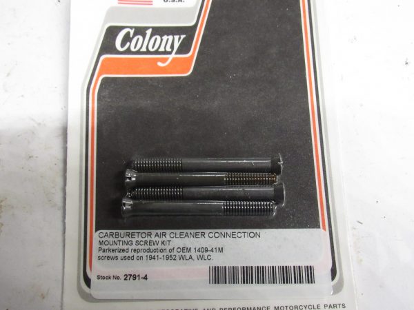 Harley 45 Flathead WLC,WLA Carb Air Cleaner Connection Mounting Screw Kit - Image 2