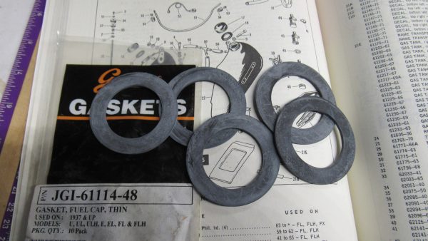 Harley Big Twin James Gas Cap Thin Rubber Gaskets 1937-UP? P/N 61114-48
