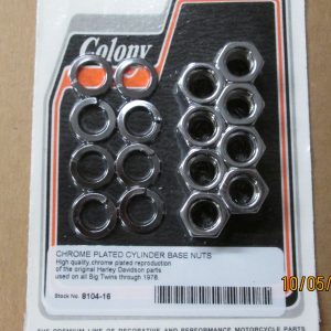 Harley Knuckle,Pan,Shovel Cylinder Base Nuts *Chrome* 1936-78