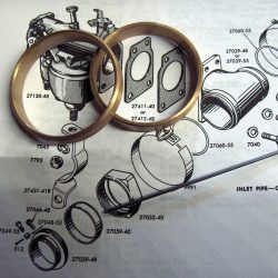 Harley Knucklehead,Panhead Brass Intake Manifold Seals  1940-54. P/N 27059-40