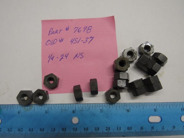 Parkerized Nut.1/4" X 24 N.S. X 1/4" X 1/2" Hexagon Nut.. Part # 7698 or Old Part # 451-37