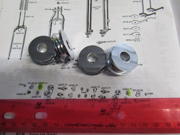 Harley Knucklehead,Panhead.WLC Springer Fork Rear Rocker Spacers (CHROME) 41-48 - Image 2