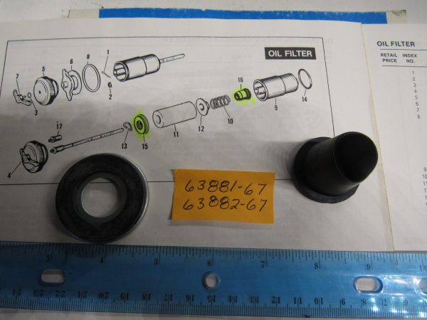 Harley Shovelhead Sportster,Oil Filter Upper and Lower Seal Kit  1965-81 - Image 2