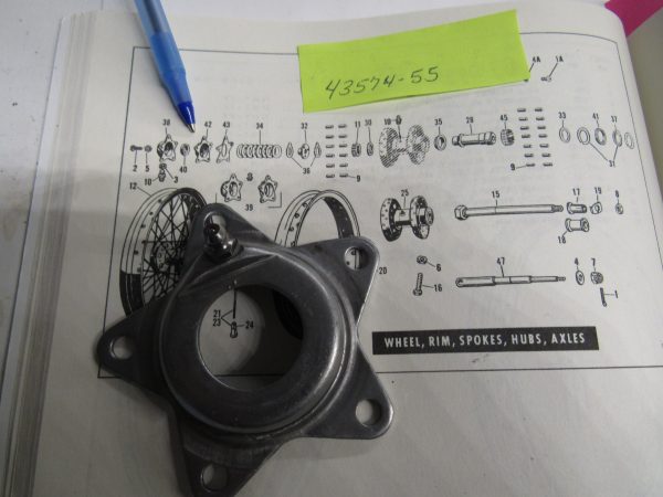 Harley Panhead,Shovelhead Star Hub Wheel Thrust Washer Plate With Zerk Fitting. P/N 43574-55 - Image 4