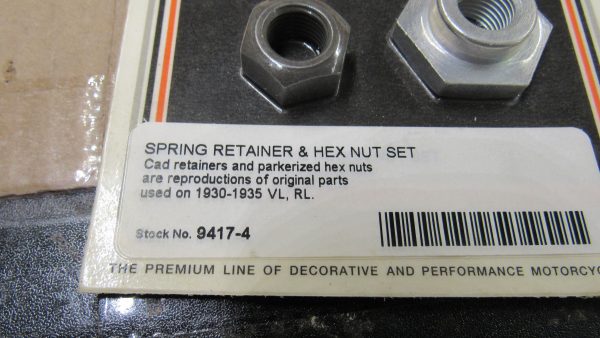 Harley VL,RL Springer Fork Rod Retainer & Hex Nut Set 1930-35