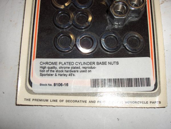 Harley 45 Flathead,Sportster Chrome Cylinder Base Nuts & Washers 1929-85 P/N 7804 - Image 2