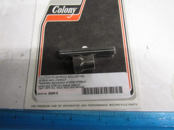 Harley 45 Flathead Solo and Servi-car Clutch Rod Adjusting Screw & Locknut  P/N 37358-41 - Image 3