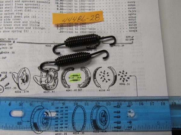 Harley 45 Flathead Solo Rear Brake Shoe Springs  1929-52  P/N 44486-28 - Image 2