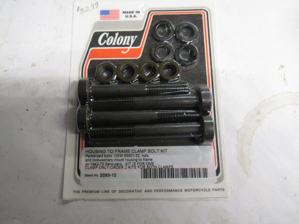 Harley 45 Flathead Servi-car Rearend Housing To Frame Clamp Bolt Kit .1942-73. P/N 83001-42