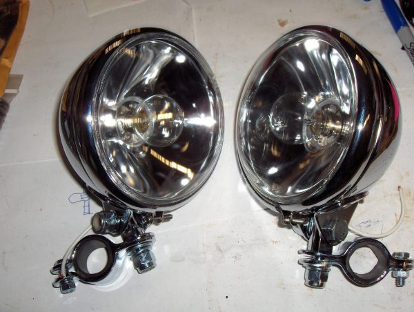 Harley Knucklehead,Panhead,45 Flathead,Spotlamp Assembly Set with Bulbs - Image 2