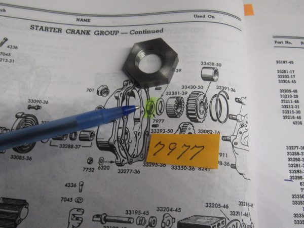 Harley Knucklehead,Panhead,Shovel Tranny Mainshaft Starter Clutch Nut.. 1941-84. P/N 7977 - Image 2