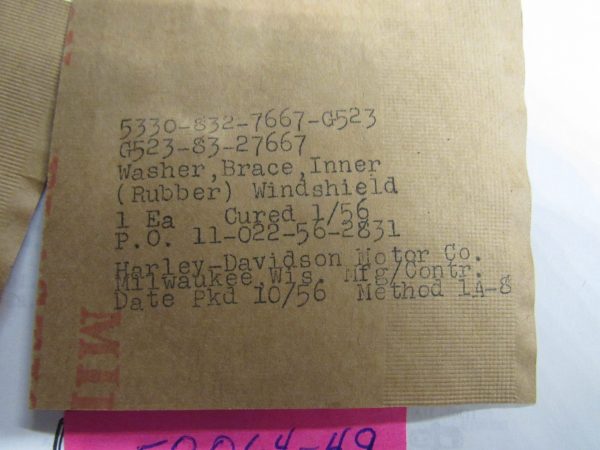Genuine Harley Panhead,45 Flathead,Windshield Brace Screw Rubber Washer *NOS. - Image 3