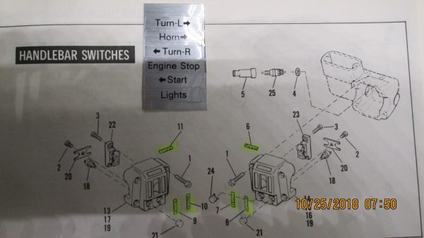 Harley Shovelhead,Sportster.Handlebar Control Box Decal Set.1972-81 - Image 3