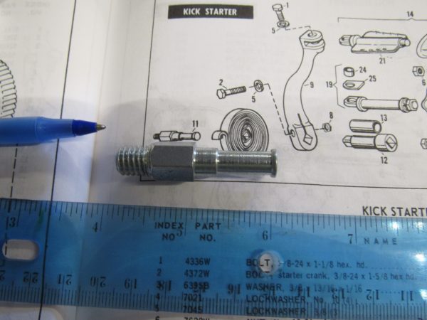 Harley 45 Flathead Solo & Servi-car Kick Start Spring Stud 1941-63 P/N 33088-41 - Image 2