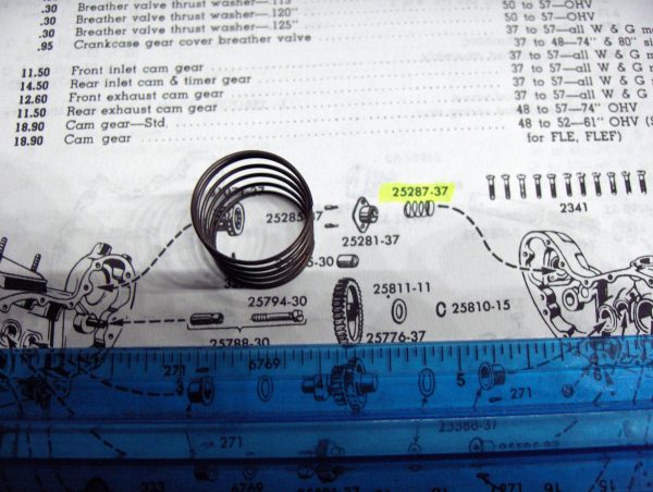 Harley 45 Flathead Solo and Servi-car Cam Cover Seal Ring Spring  1937-73