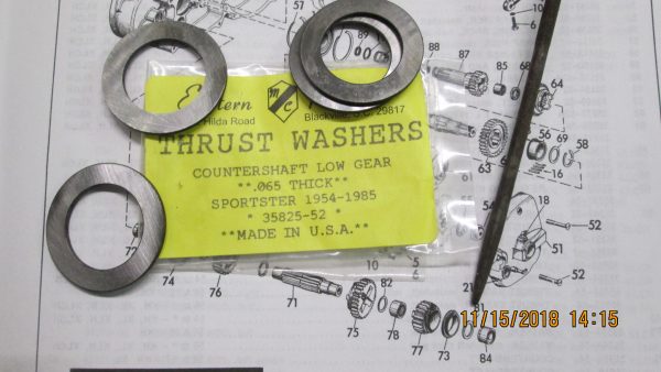 Harley Sportster Low Gear Countershaft Thrust Washer .065 P/N 35825-52 - Image 2