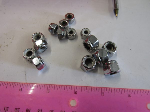 Chrome Fine Thread or Coarse Thread Nylon Lock Nuts.. 1/4",,5/16",,3/8"