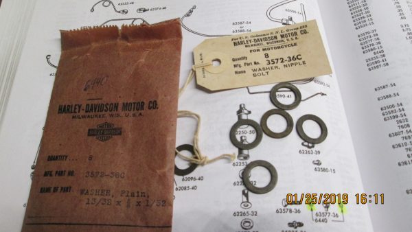 Harley 45 Flathead, Servi-car Motor Vent Line Bango Bolt Washers P/N 6440