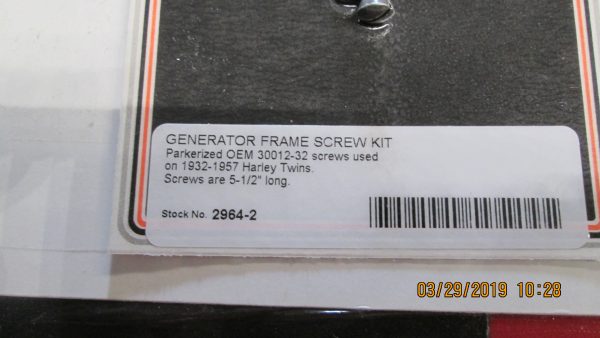 Harley Knuckle,Panhead,Flathead Generator Frame Screws 1932-57 P/N 30012-32 - Image 2
