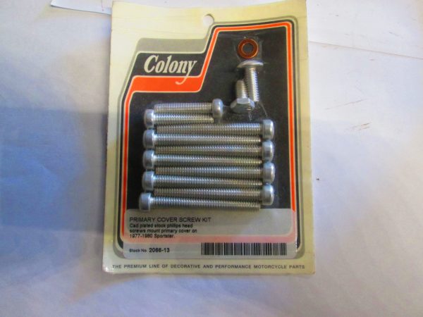 Harley Sportster Cad Plated Primary Cover Screw Kit  1977-80