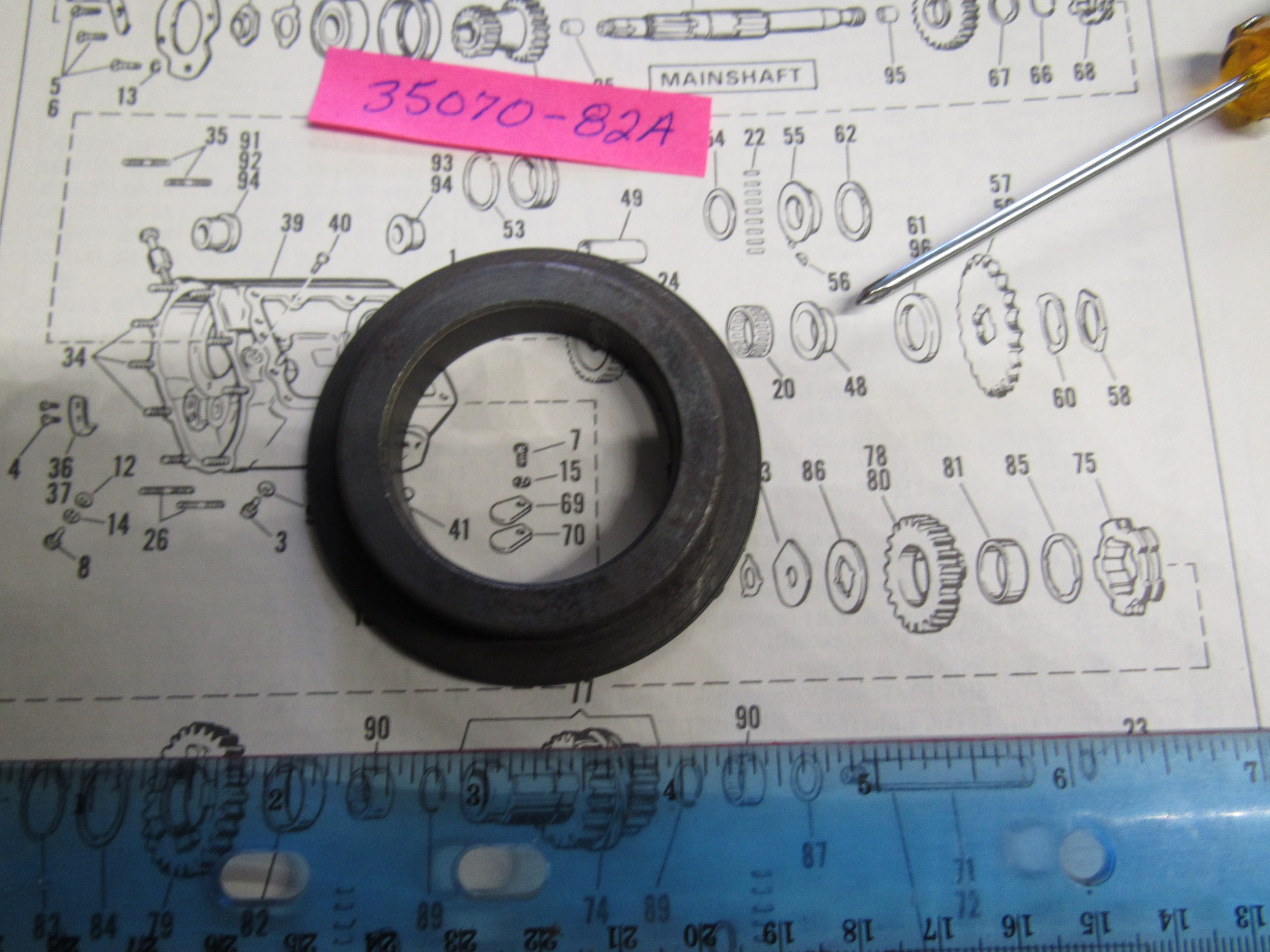 Harley Shovelhead Transmission Main Drive Gear Spacer 1983-84..P/N 35070-82A - Image 3