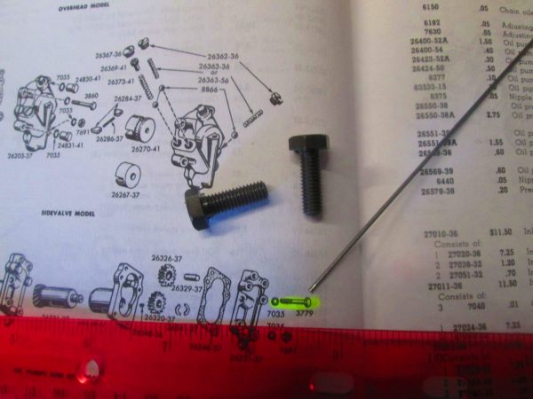 Harley 45 Flathead Solo & Servi-Car Scavenger Pump Bolts 1937-73 P/N 3779