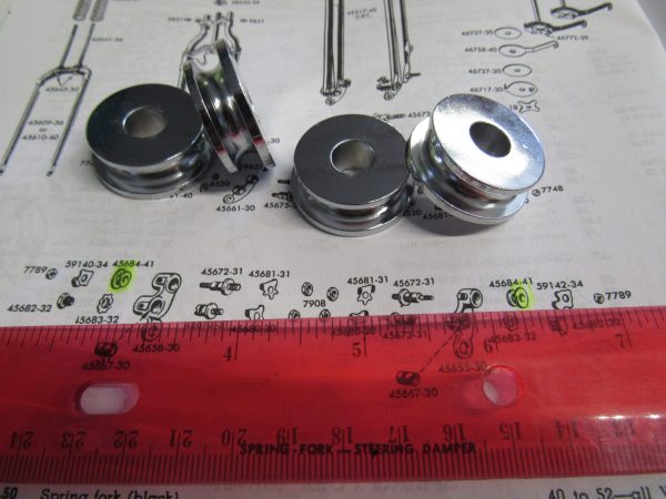 Harley Knucklehead,Panhead.WLC Springer Fork Rear Rocker Spacers (CHROME) 41-48