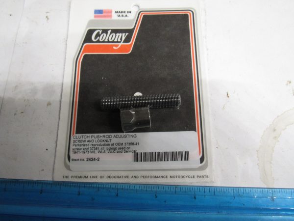 Harley 45 Flathead Solo and Servi-car Clutch Rod Adjusting Screw & Locknut  P/N 37358-41 - Image 2