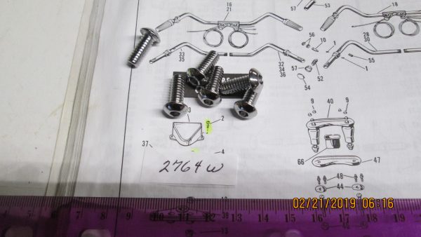 Harley Panhead Stem Cover Chrome Button Head Screw 1960-84 P/N 2764W - Image 2