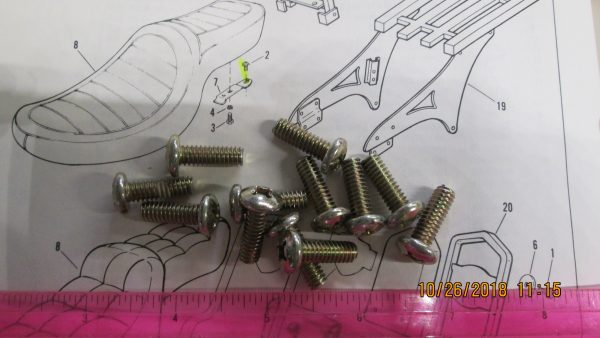 HARLEY SPORTSTER,SHOVELHEAD POZIDRIV PAN HEAD SCREW 1/4"-20 x 3/4 " P/N 2607 - Image 2