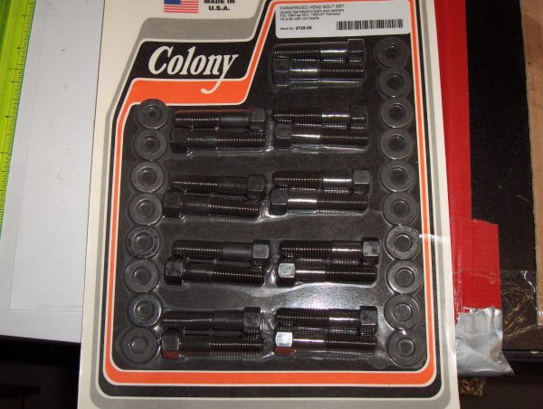 Harley 45 Flathead,Big Twin Flatheads, Servi-car Head Bolt Set for Iron Heads. 1940-73