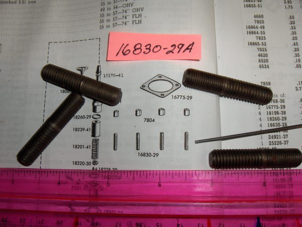 Harley 45 Flathead Solo, Servi-car Cylinder Base Studs.& Big Twin Transmission Studs 1929-73 P/N 16830-29A - Image 4