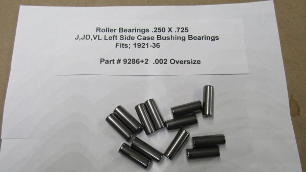Harley J,JD,VL Left Side Case Bushing Bearings 1921-36.P/N 9286+2 .002 Oversize