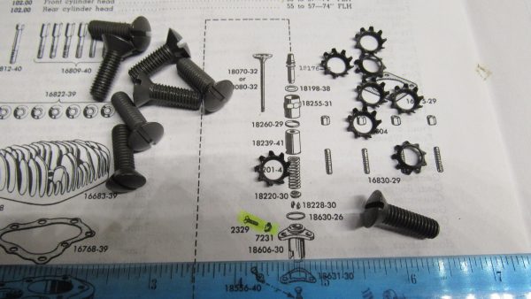 Harley Knucklehead,Panhead,Flathead Tappet Guide Screws & Washers. 1929-73