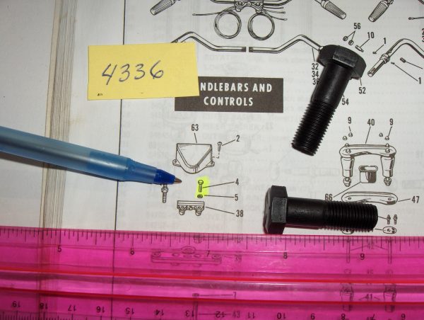 Harley Panhead,Shovelhead Handlebar Clamp Bolts.. P/N 4336