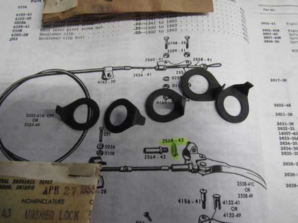 Harley 45 Flathead WLC Hand Clutch Lever Clamp Bushing Lockwasher.. **NOS**.P/N 2568-43