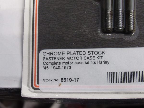 Harley 45 Flathead Solo and Servi-car Chrome Fastener Motor Case Kit 1940-73 - Image 2