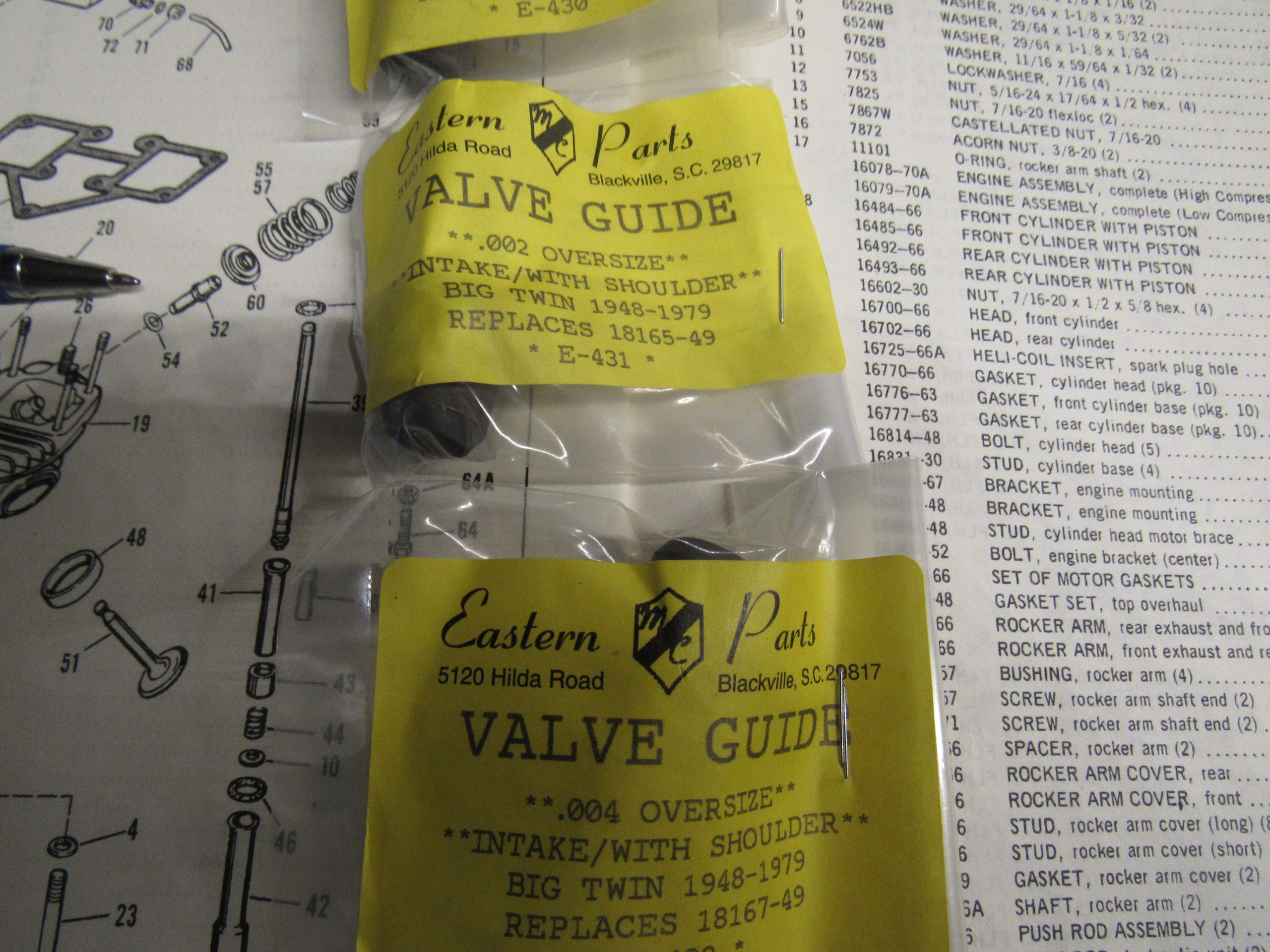 Harley Panhead,Shovelhead Intake Valve Guides..**CAST**  1948-78 - Image 2