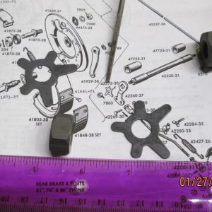 Harley Knucklehead,Panhead Parkerized Brake Shaft Nut and Lock Kit 1936-57.