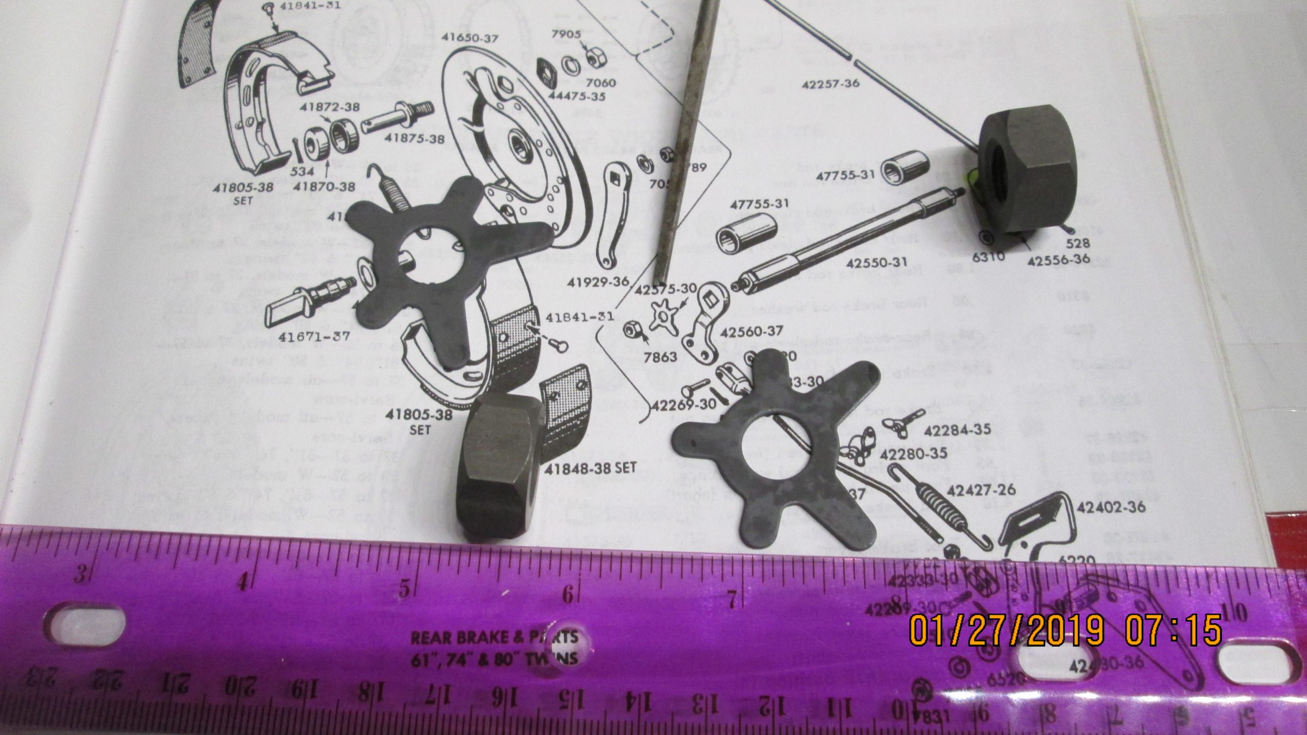 Harley Knucklehead,Panhead Parkerized Brake Shaft Nut and Lock Kit 1936-57.