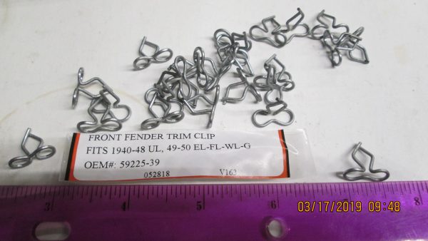 Harley Knuckle,Pan,Flathead Front Fender Trim Clip 1940-50 P/N 59225-39 - Image 2
