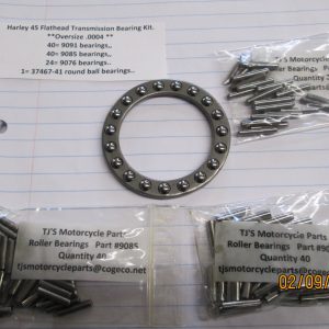 Harley 45 Flathead,WL,WLC,WLA,G Complete Tranny Bearing Set. *OVERSIZE .0004*