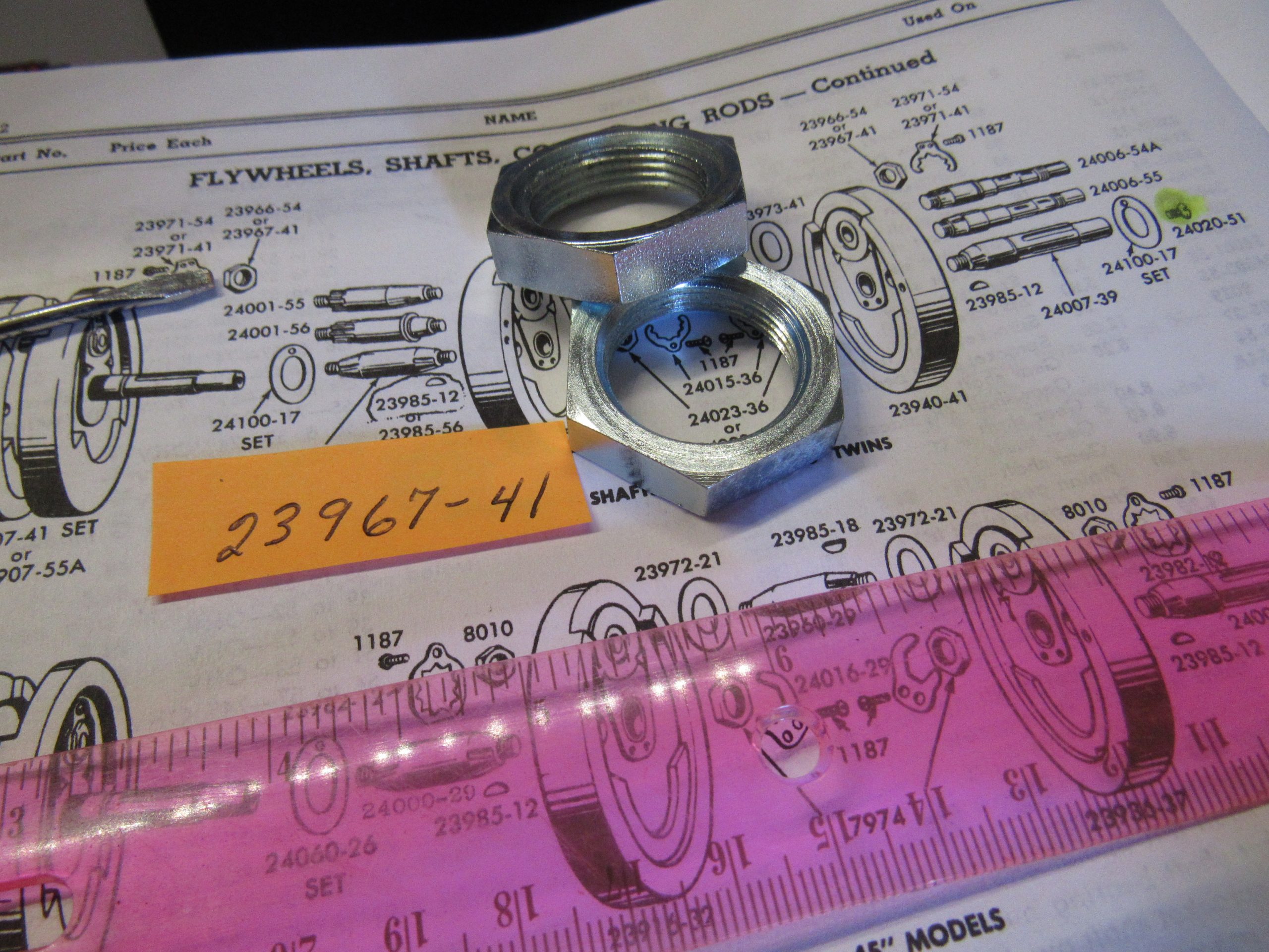 Harley Knucklehead,Panhead,Crank Pin Nuts 1941-53. P/N 23967-41