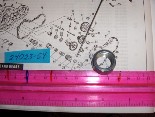 Harley Panhead, Shovelhead,Evo Pinion Shaft Nut (Left Hand Thread) 1955-90. P/N 34023-54 - Image 2