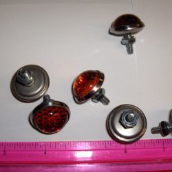Harley,Knuckle,Pan,Flathead,Shovelhead,Evo Amber Glass Licence Plate Krommets**REFLECTOR**