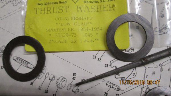 Harley Sportster Low Gear Countershaft Thrust Washer .045 P/N 35329-73 - Image 3