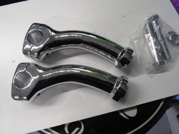 Harley Twin Cam Softail,Deuce,FXSTD 1 1/4" Dia  Chrome Risers  2000-UP?? - Image 2