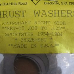 Harley Sportster Tranny Mainshaft Right Side Thrust Washer Set..1954-84. P/N 35326-SET