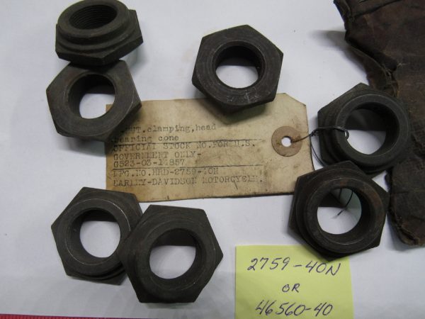 Genuine Harley 45 Flathead WL,WLA,WLC,,Springer Top Stem Nut *NOS* 1940-57. P/N 46560-40 - Image 2